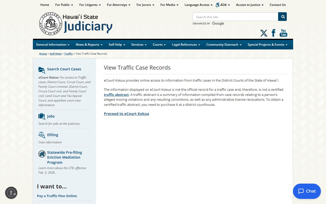 Hawaii criminal court records Hawaii Traffic Case Records Online Portal
